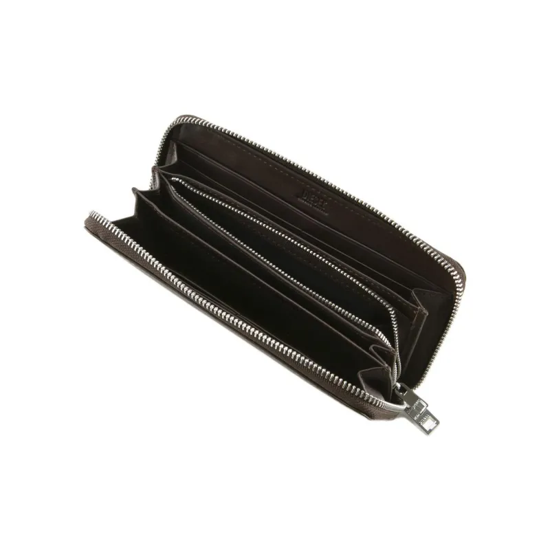 DIESEL Cow Leather Card Holder Wallet Men's Dark Brown-2