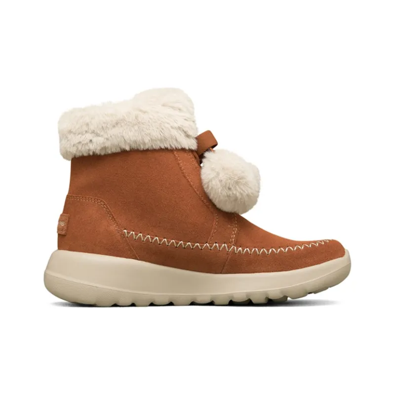 Skechers On The Go Joy Pompom Snow Boots 'Brown White' Women's-1
