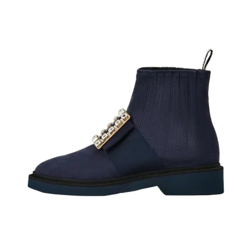 Roger Vivier Viv' Rangers Ankle Boots Women's Blue