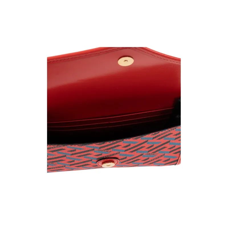 VERSACE Canvas With Leather Envelope Bag, Clutch, Shoulder Bag, Crossbody Bag Women's Red-3