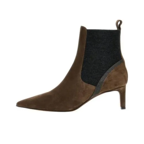 Brunello Cucinelli 60mm Suede Ankle Boots