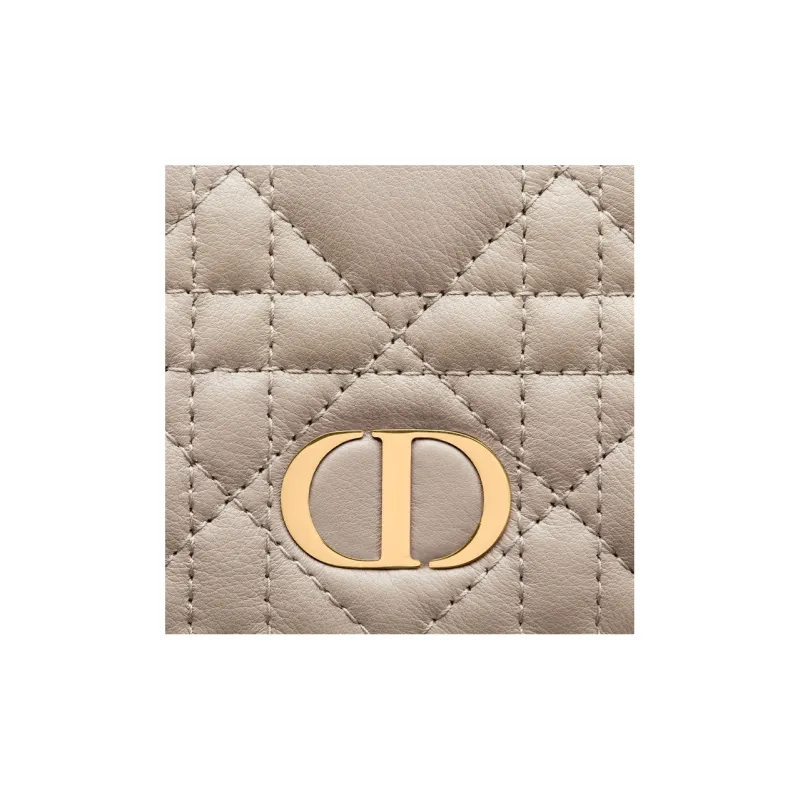 DIOR Caro Calfskin Wallet Women's Sand-4
