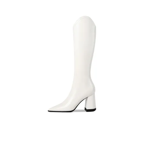 HAOYASENNU Knee-high Boots Women's White