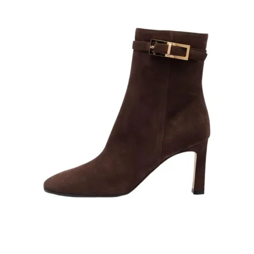 SERGIO ROSSI Side-buckle Suede Boots