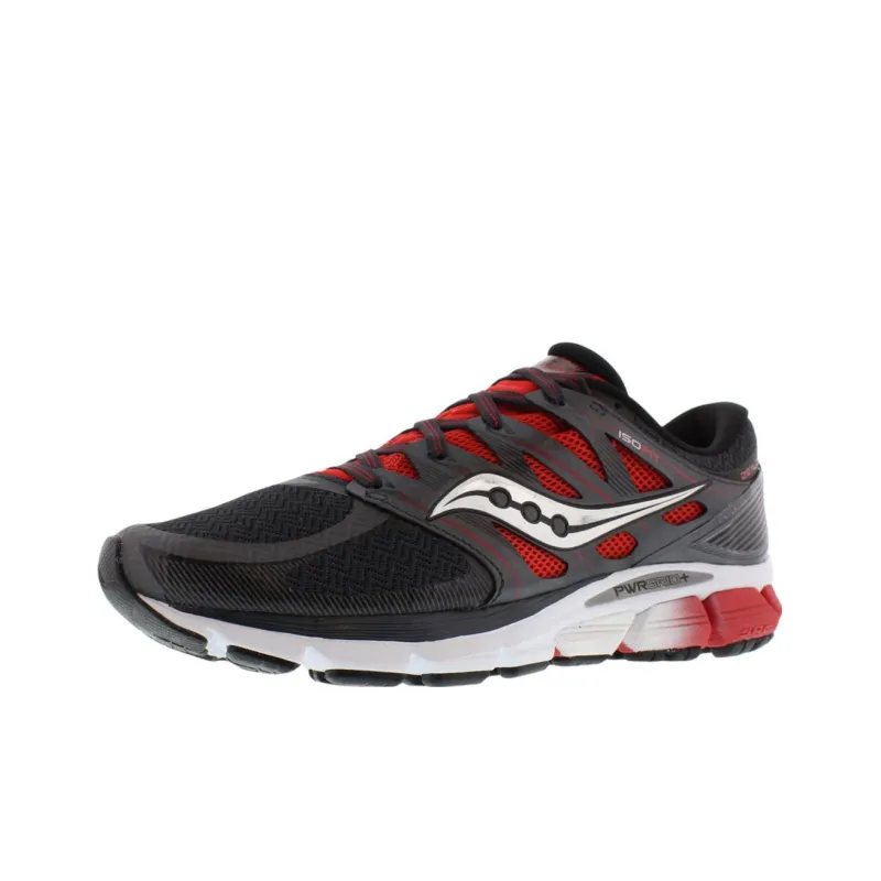 Saucony Zealot ISO Cushioning Anti Slip And Wear Resistant Low Top Running Shoes Men's Black Red-2