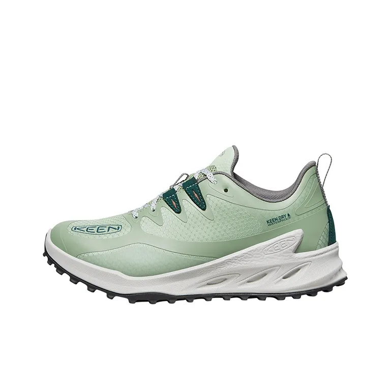 KEEN Zionic WP Anti Slip Wear Resistant Waterproof And Breathable Low Top Outdoor Shoes Women's Green White-0