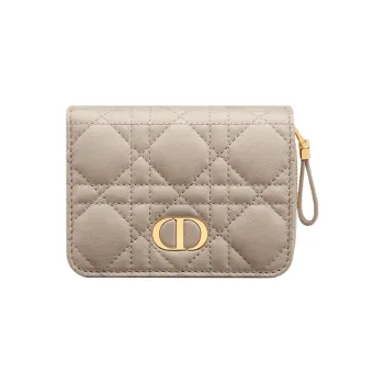 DIOR Caro Calfskin Wallet Women's Sand