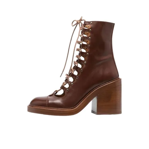 Chloé Ankle Lace-up Fastening Boots