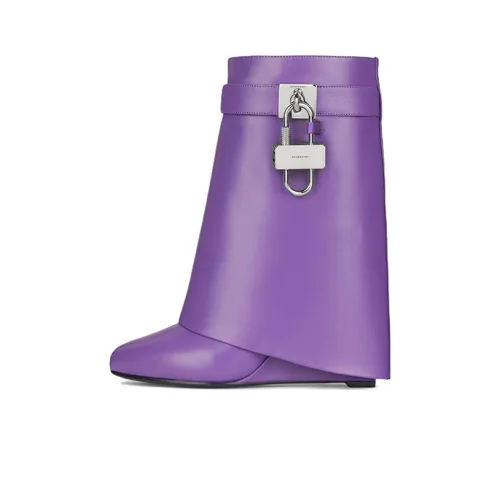 Givenchy Shark Lock Ankle Boots Women's Purple