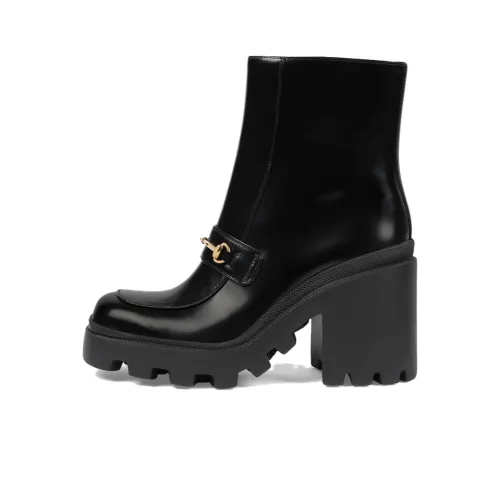 GUCCI 72mm Horsebit-detail Leather Boots