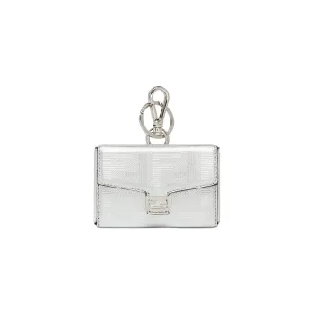FENDI Baguette Calfskin Pendant Bag Accessories Extra Mini Men's Silver