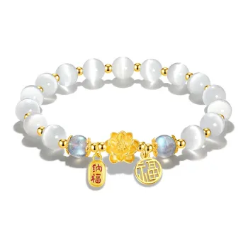 Teddy Bear Collection Glass Cat Eye Bracelets Women's