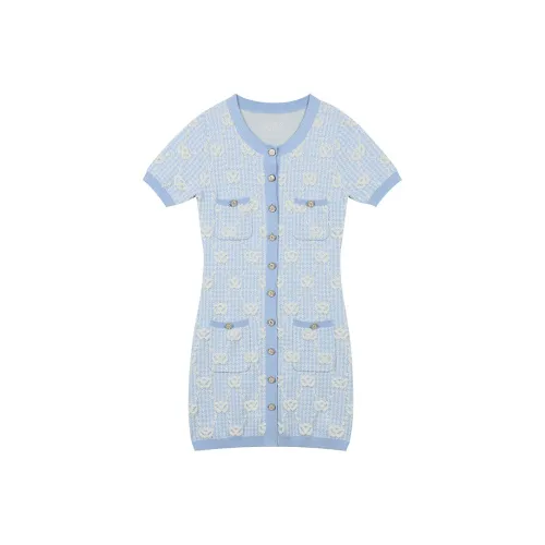 ELF SACK Short-Sleeved Dresses Women's Kei Blue