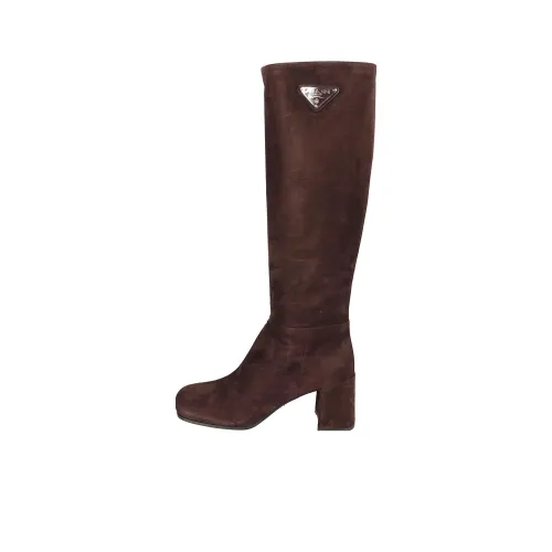 PRADA Knee-high Boots Women's Dark Brown