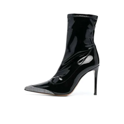 Alexandre Vauthier 105mm Crystal-embellished Patent-leather Boots