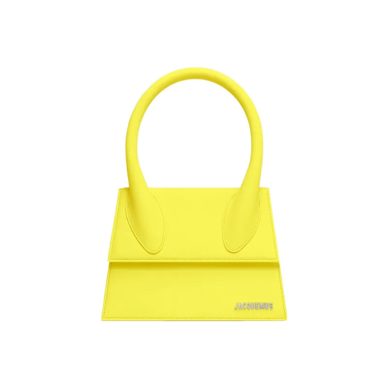 Jacquemus LE GRAND CHIQUITO Cow Leather Shoulder Bag Crossbody Bag Handbag Large Size Women's Yellow-0