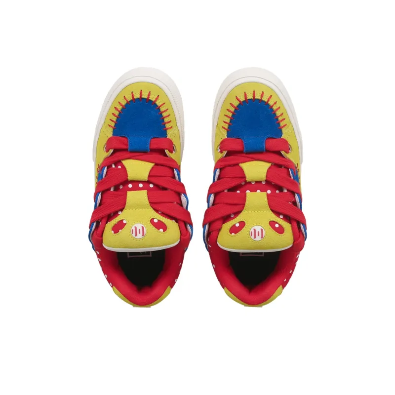 Ollieskate Abrasion Resistant Slip Resistant Low Top Skateboard Shoes Unisex Blue And Yellow Polka Dots Kitten-3