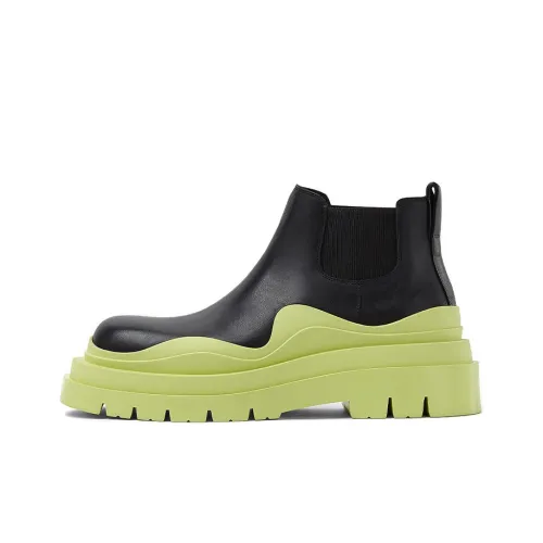 Bottega Veneta Tire Chelsea Boots Women's Black/Green