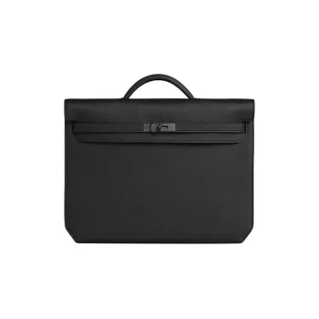 HERMES Kelly Depeches Togo Calfskin Business Bag Handbag Men's 89 Noir Black