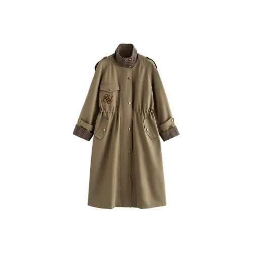 Initial language Trench Coats Women's Sandalwood Coffee