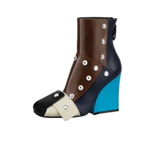 LOUIS VUITTON Patti Ankle Boots Women's Blue