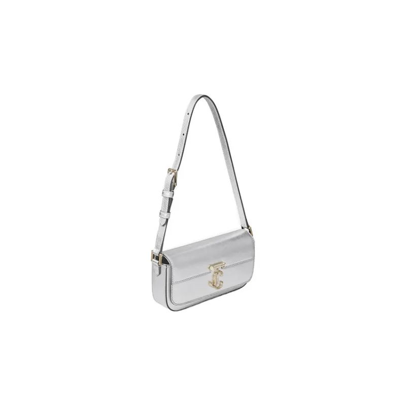 Jimmy Choo Nappa Leather Handbag Shoulder Bag Women's Silver-2