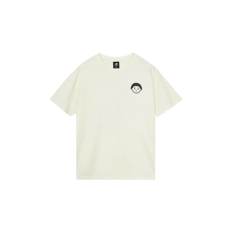 New Balance Noritake Collection Set in Sleeve T Shirt Women's Ivory White-1
