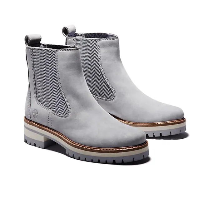 Timberland Courmayeur Valley Short Chelsea Boots Women's Gray-1