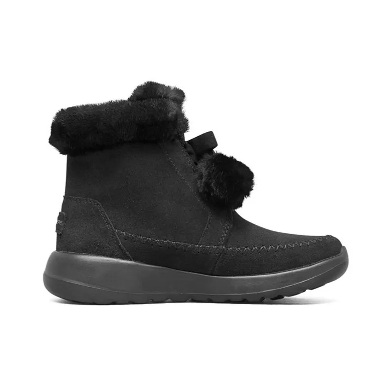 Skechers ON THE GO Warm And Wear Resistant Short Snow Boots Women's Charcoal Black-1
