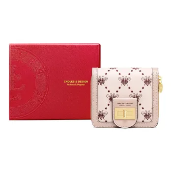 CNOLES Cow Leather Clutches Wallet Regular Women's Pink
