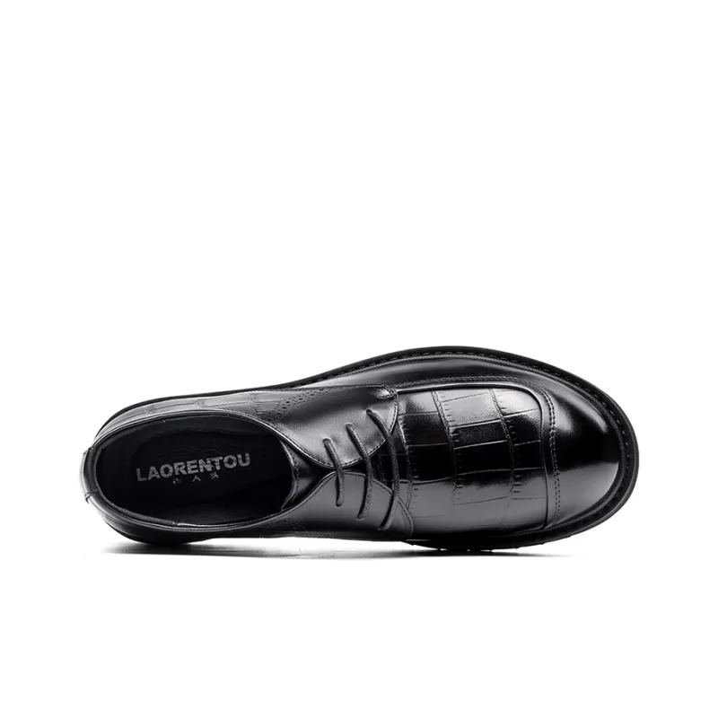 LAORENTOU Dress Shoes Men Low Top Black/Brown-4