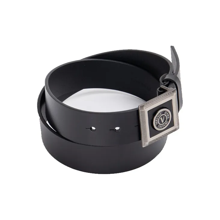 VERSACE JEANS COUTURE SS23 Cow Leather Trimmable V EMBLEM Belt, Width 3.8cm Men's-4
