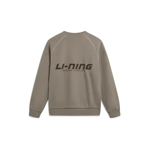 LINING Sports Life Collection Sweatshirts Unisex Brown Stone