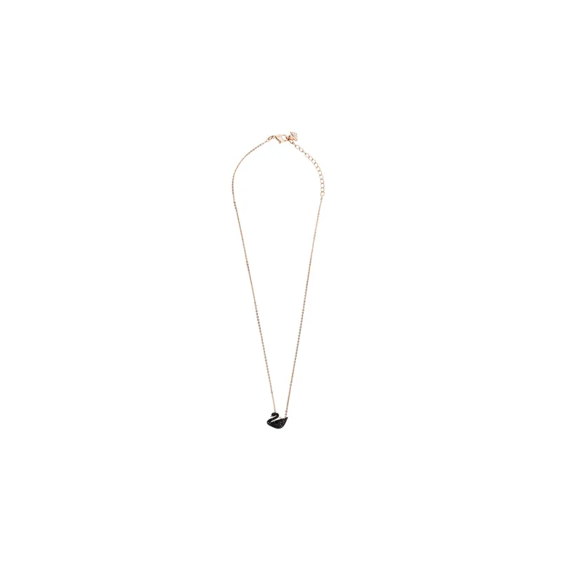 Swarovski Rose Gold Plated Necklaces Women's Black-3