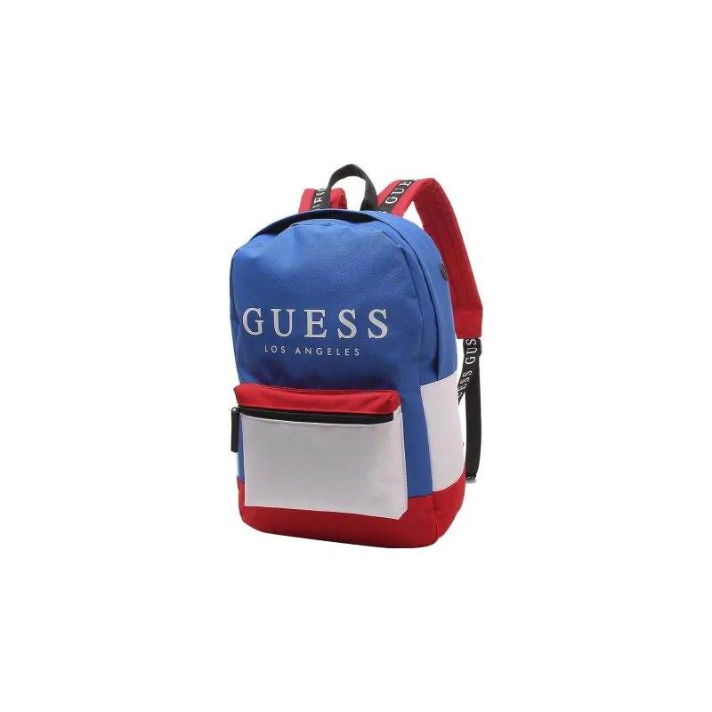 GUESS Polyester Canvas Backpack Regular Unisex Blue/Red/White-4