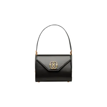BALLY Emblem Calfskin Square Bag Shoulder Handbag Women's Black