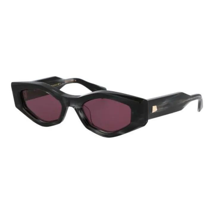 Valentino Acetate Irregular Shape Sunglasses Women's Black-0