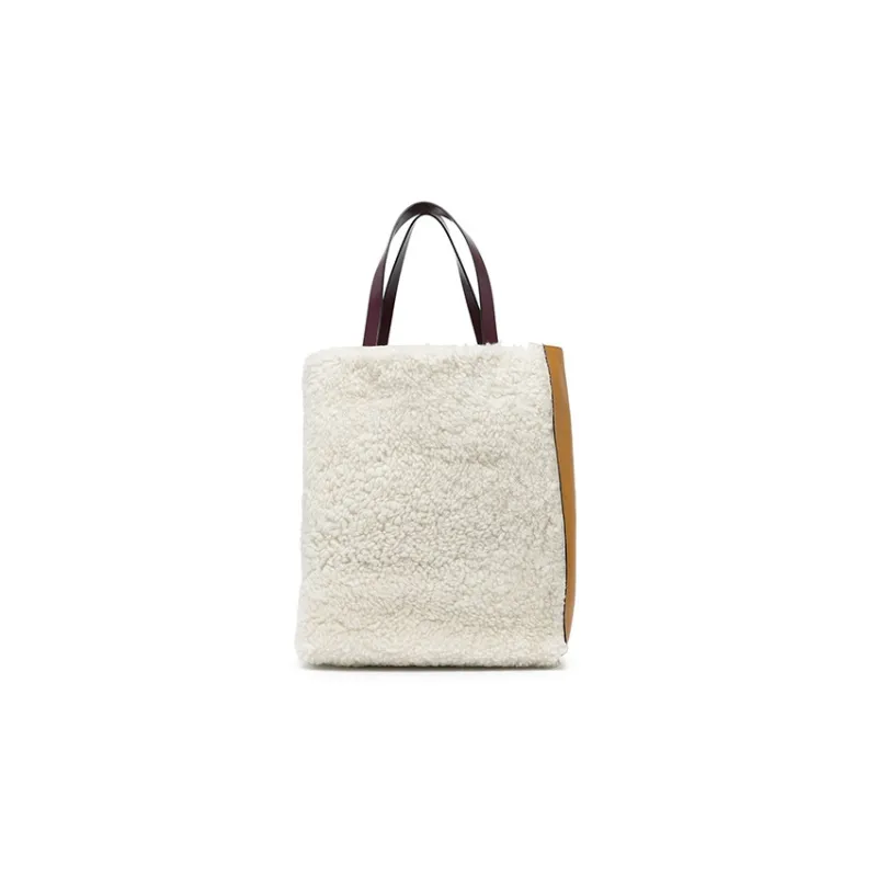 MARNI Shearling With Calfskin One Shoulder Handbags Regular Women's Brown-0