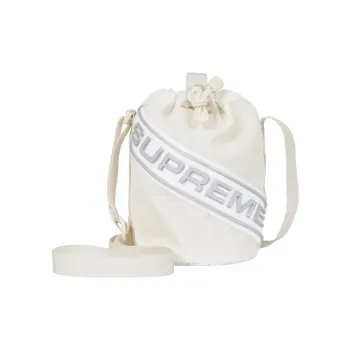 Supreme Water Resistant Nylon Storage Bag Toiletry Bag Bucket Bag Shoulder Bag Crossbody Bag Small Size Unisex White