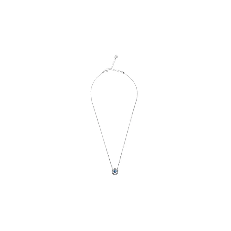 Swarovski Una Necklace Round Cut Blue Rhodium Plated-3