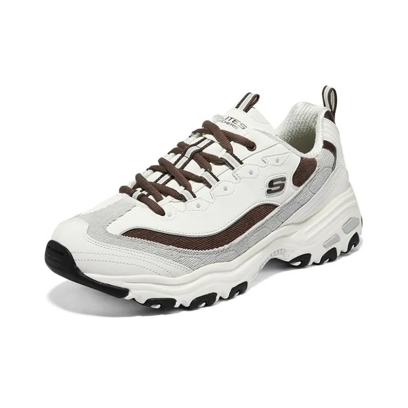 Skechers D'Lites Varsity Spirit Sneaker 'White Brown Grey'-2