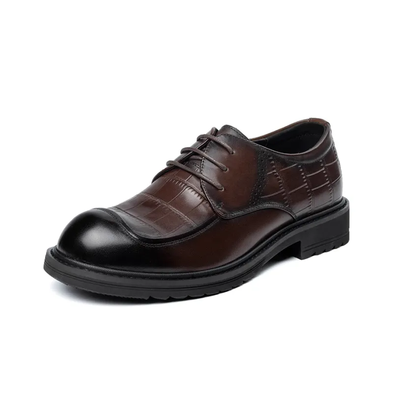 LAORENTOU Dress Shoes Men Low Top Black/Brown-6