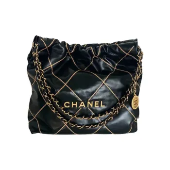 CHANEL Smooth Finish Calfskin Tote Bag, Shopping Bag, Portable Crossbody Bag, Shoulder Bag Small Size Women's Black