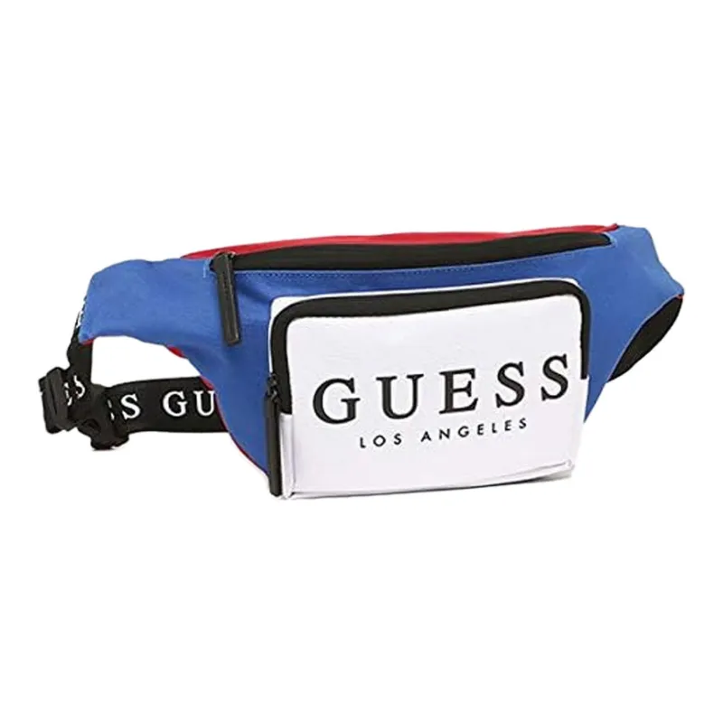 GUESS Polyester With Canvas Canvas Bag Fanny Pack Regular Unisex Blue Red White-1