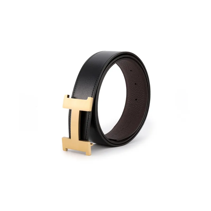 HERMES Constance Leather Belts Unisex Black/Chocolate Box-1