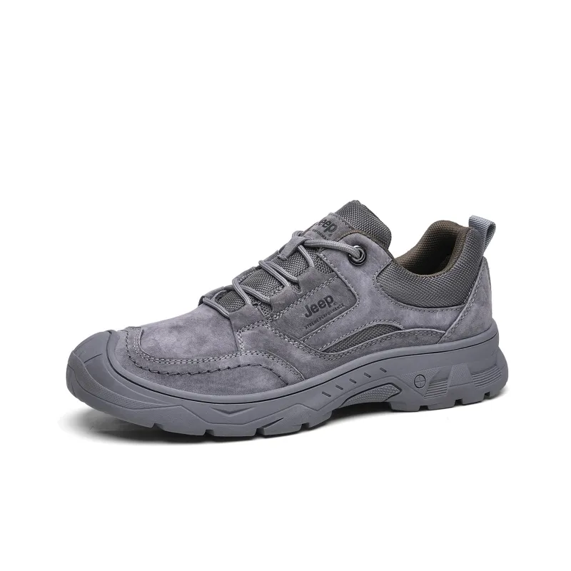 Jeep Outdoor Collection Anti-Slip Wear-Resistant Low-Top Casual Shoes Men's Gray-1