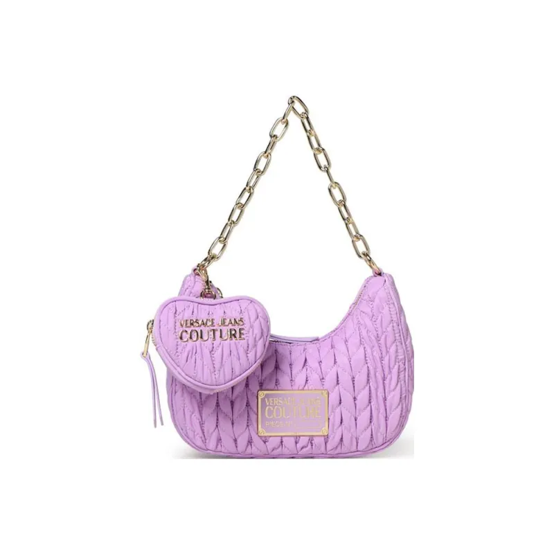 VERSACE JEANS COUTURE Artificial Leather Portable Crossbody Bag, Shoulder Bag Women's Lavender Purple-1