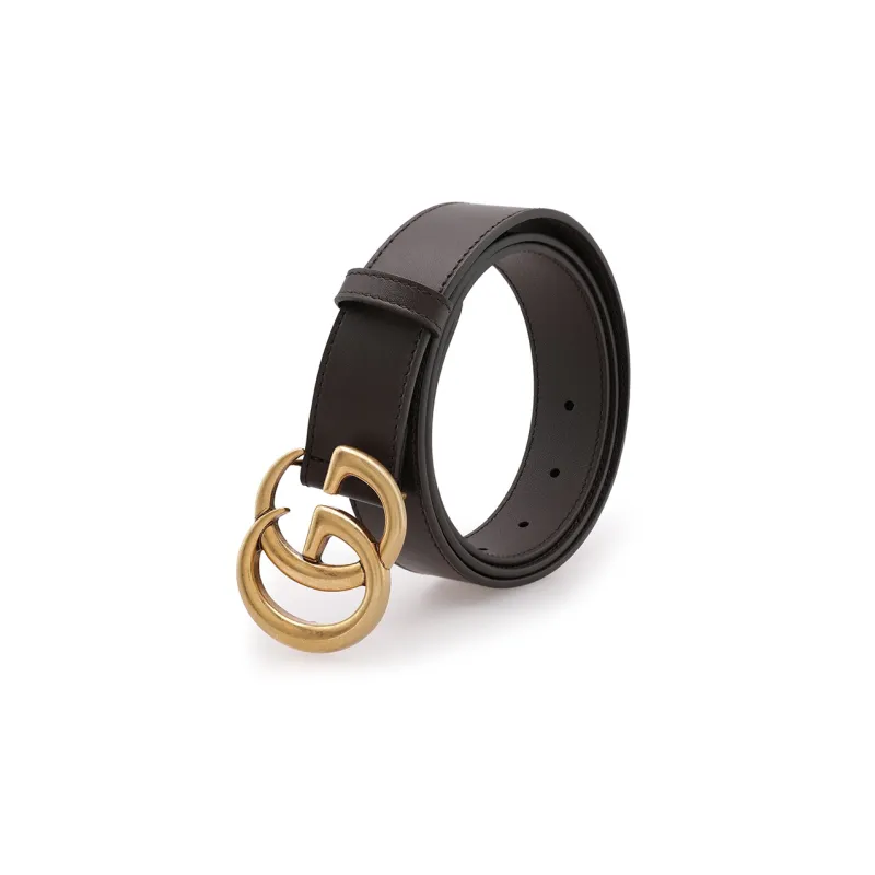 GUCCI Double G buckle Leather Belt-2
