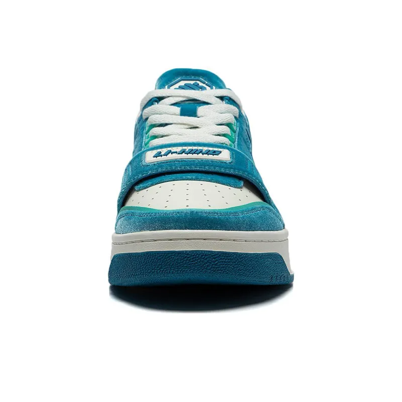 LiNing Rookie Cushioned Slip Resistant Low Top Basketball Shoes Unisex White Blue-4