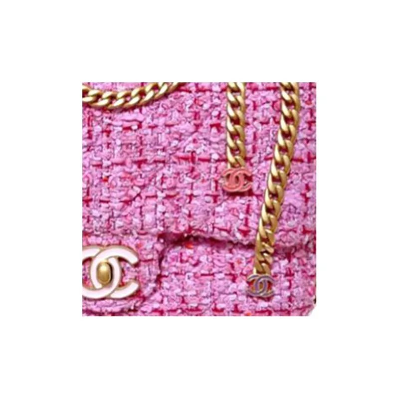 CHANEL 22SS Woolen Crossbody Bag Women's Pink-1